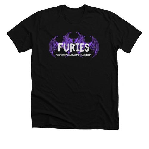 Western MA Furies (purple logo), a Solid Black Blend Premium Unisex Tee