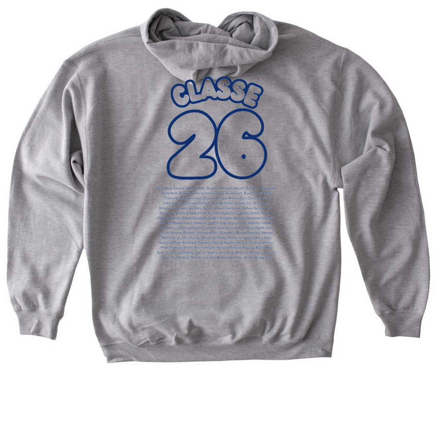 Saint-Gabriel Nom des finissants, a Sport Grey Gildan Softstyle Pullover Hoodie (back-view)