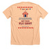 The Flu Stops Here, a Heather Peach Premium Unisex Tee (back-view)