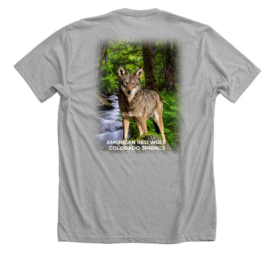 American Red Wolf SAFE 2026, a Athletic Heather Premium Unisex Tee (back-view)