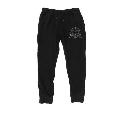 MackMainTV Tru-Black Printed Logo Joggers&nbsp;, a Black Midweight Fleece Joggers