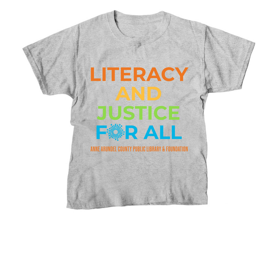 Literacy And Justice For All Apparel, a Sport Grey Youth Unisex Tee