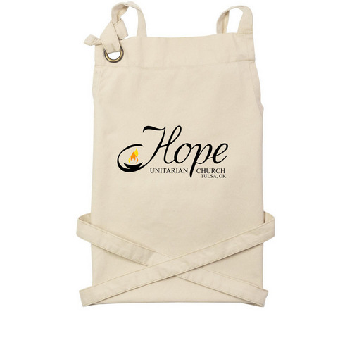 Apron (Black Logo), a Natural Cotton Canvas Pocket Apron