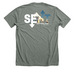 Sent, a Deep Heather Premium Unisex Tee (back-view)