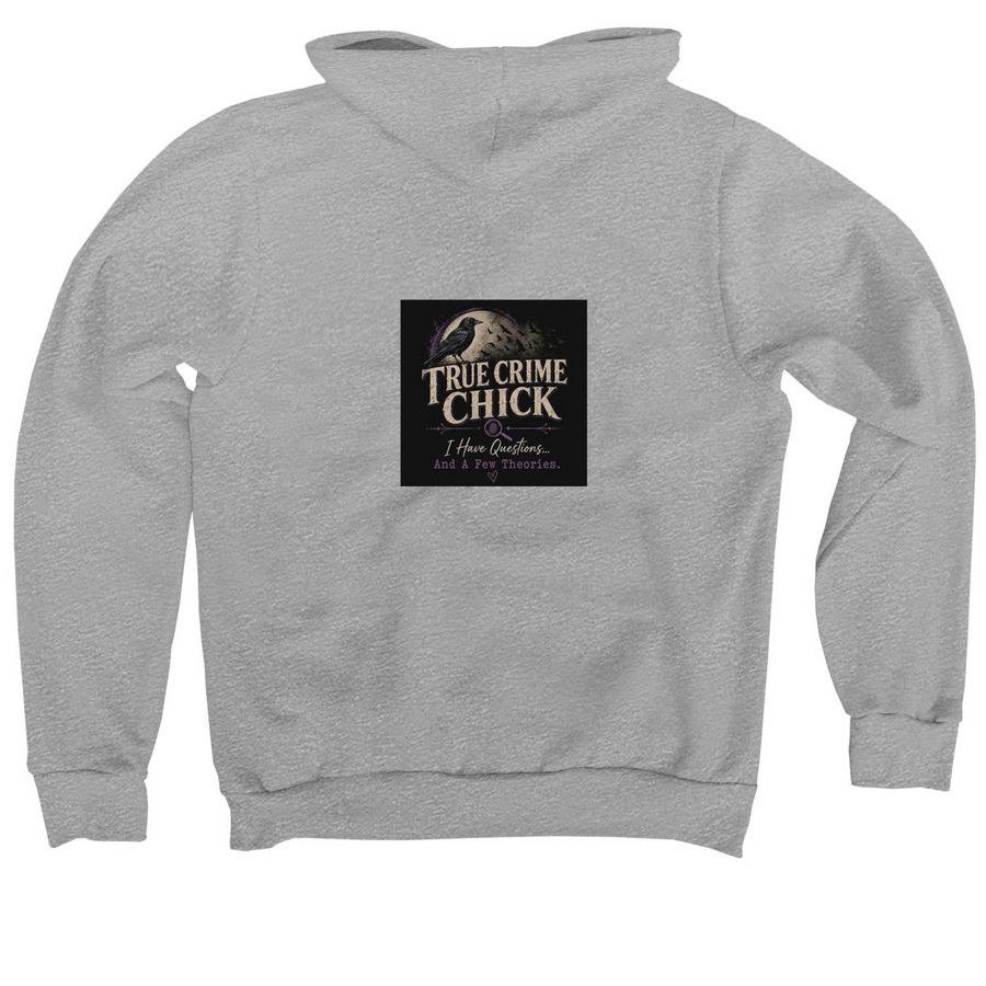 True Crime Chick, a Athletic Heather Premium Pullover Hoodie (back-view)