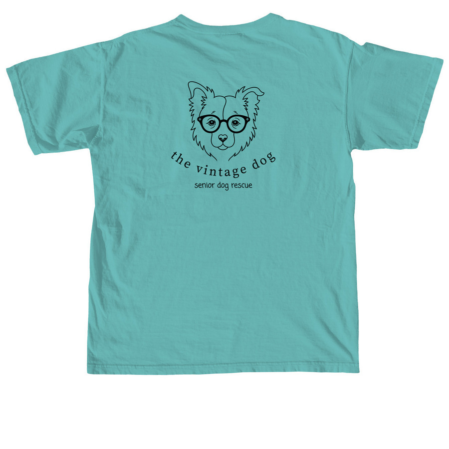 My Dog Thinks I'm Cool., a Seafoam Comfort Colors Unisex Tee (back-view)