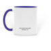 Blessed Are the Flexible, a Dark Blue Two-Tone Ceramic Mug (back-view)