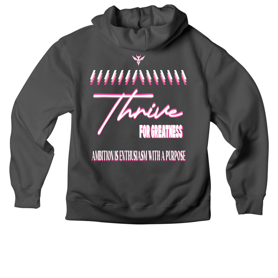 THRIVE LINE - PINK, a Asphalt Premium Heavyweight Pullover Hoodie (back-view)