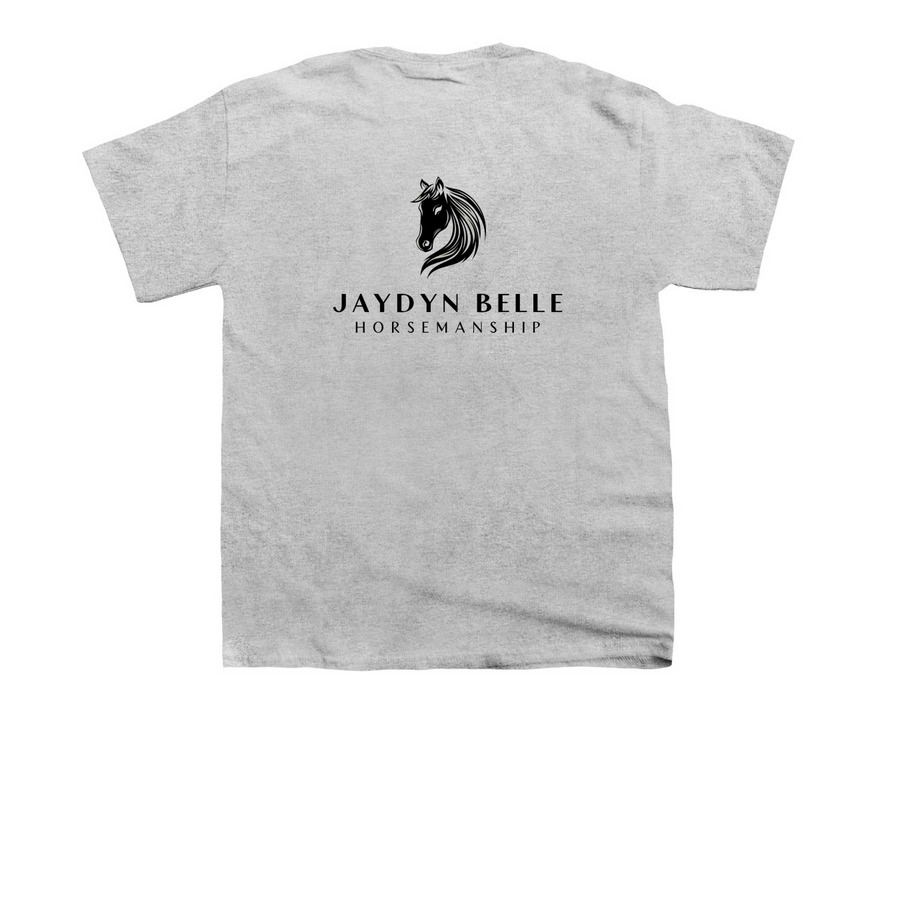 Jaydyn Belle Horsemanship, a Sport Grey Youth Unisex Tee (back-view)