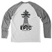 Old-Growth Redwoods, a Aluminum Grey/ Bright White Allmade Eco Triblend Colorblock Raglan Long Sleeve Tee (back-view)