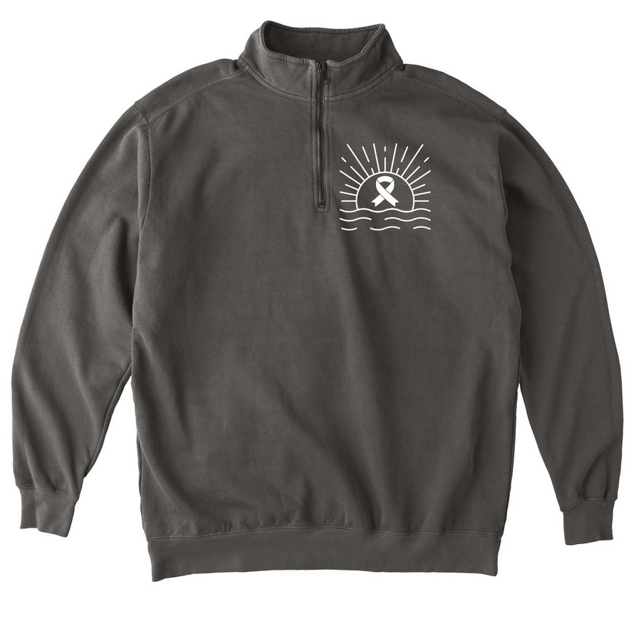 WIN The Day for a Lung Cancer Cure 2025, a Pepper Comfort Colors Quarter Zip Pullover