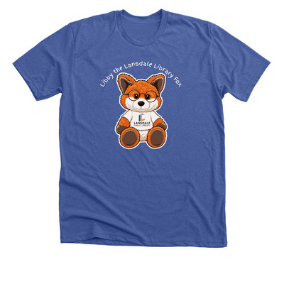 Libby the Lansdale Library Fox Tops, a Solid True Royal Premium Unisex Tee
