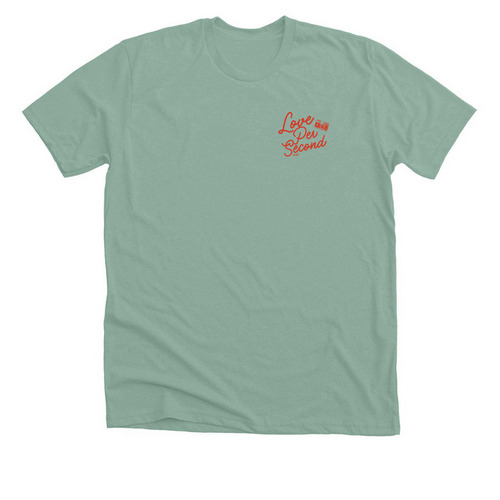 Flower Love by LPS(red), a Heather Dusty Blue Premium Unisex Tee