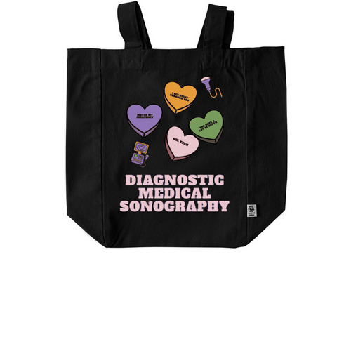 Diagnostic Medical Sonography, a Black Recycled Cotton Tote Bag