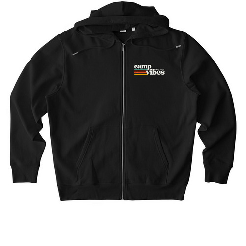 Camp Vibes Zip Up, a Black Stanley/Stella Unisex Cultivator 2.0 Zip Up Pullover Hoodie