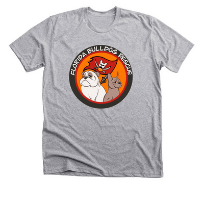 FLORIDA BULLDOG RESCUE x TB BUCS (OPTION 2), a Athletic Heather Premium Unisex Tee