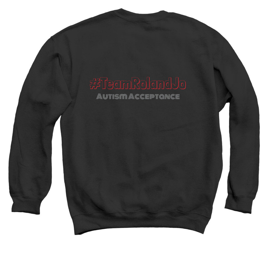TeamRolandJo, a Black Crewneck Sweatshirt (back-view)