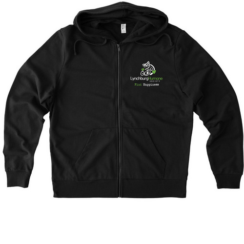 Logo Zip Hoodie, a Deep Black Allmade Organic French Terry Zip Up Hoodie