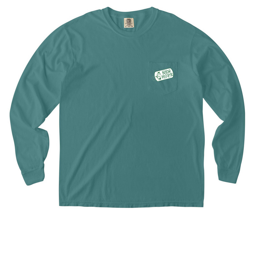 Veterans Program Logo Pocket Tees, a Seafoam Comfort Colors Long Sleeve Pocket Tee