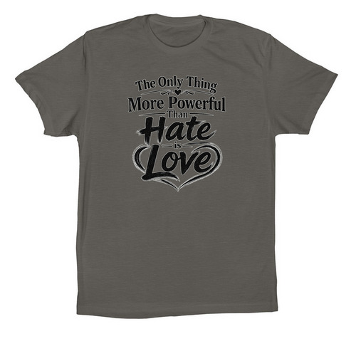 Love is More Powerful, a Asphalt Premium Cotton Tee