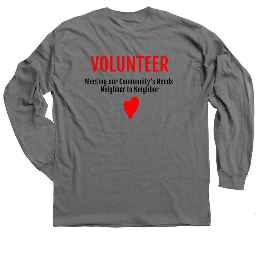 VOLUNTEER Apparel, a Charcoal Classic Long Sleeve Tee (back-view)