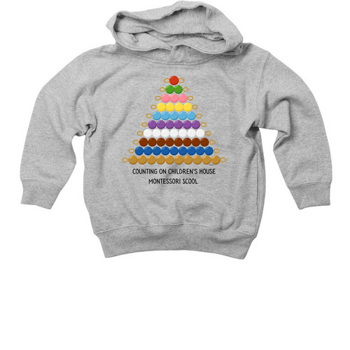 Toddler Montessori Math Beads Shirt, a Heather Toddler Pullover Hoodie