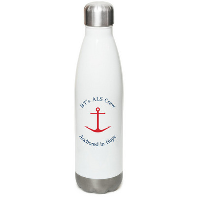 BT's ALS Crew Water Bottle, a White Stainless Steel Water Bottle