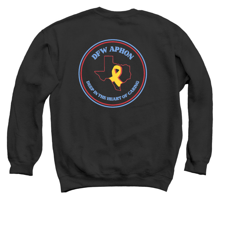 APHON DFW Apparel, a Black Crewneck Sweatshirt (back-view)