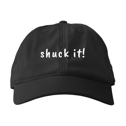 shuck it! hat, a Black Printed Eco Baseball Cap
