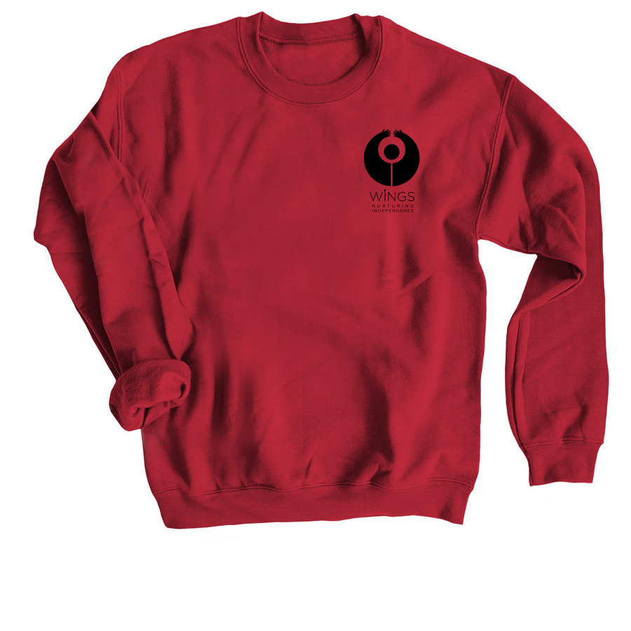 Adult (Hoodies & Crewnecks) Black Logo, a Cardinal Red Crewneck Sweatshirt
