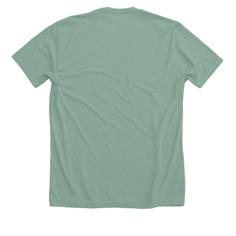 Phases, a Heather Dusty Blue Premium Unisex Tee (back-view)