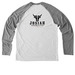 JOSIAH SHOWALTER | ZUGU Records, a Aluminum Grey/ Bright White Allmade Eco Triblend Colorblock Raglan Long Sleeve Tee (back-view)