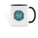 Love Conquers Rare Mug, a Black Two-Tone Ceramic Mug