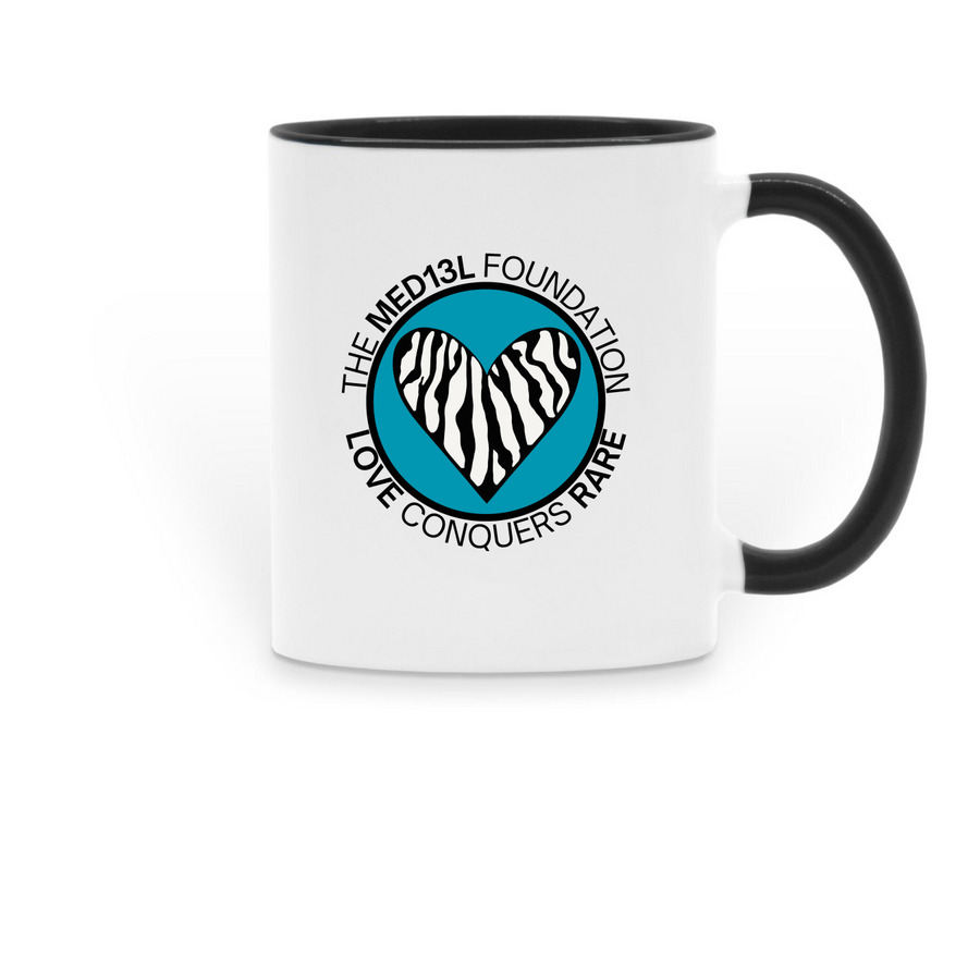 Love Conquers Rare Mug, a Black Two-Tone Ceramic Mug