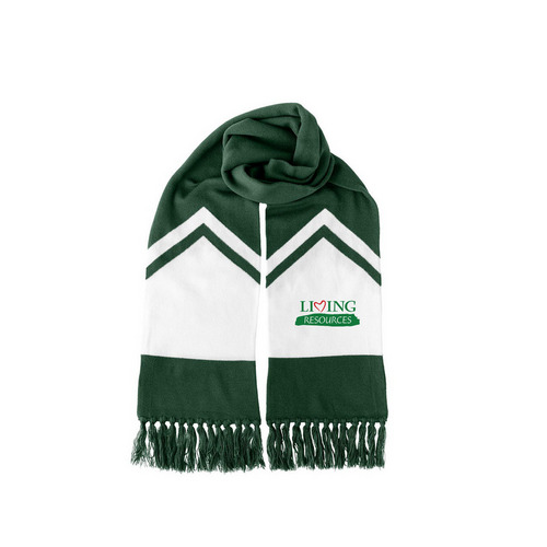 Living Resources Scarf - Green, a Forest Green/ White Two-Tone Gameday Scarf