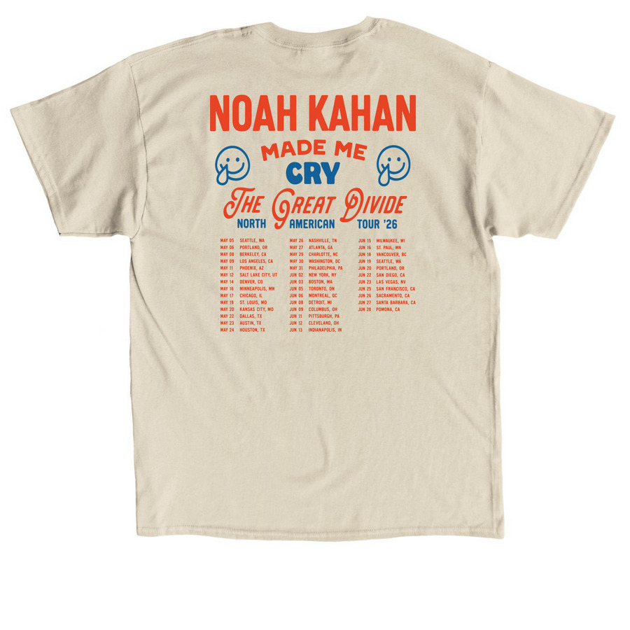 Noah Kahan Tour Merch 2026, a Sand Classic Unisex Tee (back-view)