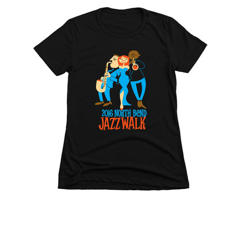 Legacy Design - Jazz Walk 2016, a Black Women's Slim Fit Tee
