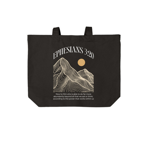 Abundantly Beyond, a Deep Black Cotton Canvas Tote Bag