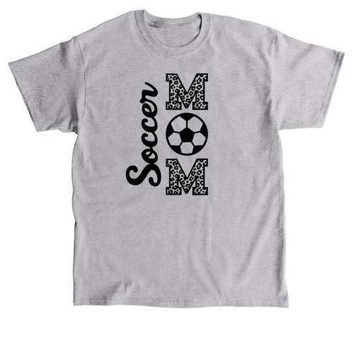 Leopard Print Soccer Mom, a Sport Grey Classic Unisex Tee