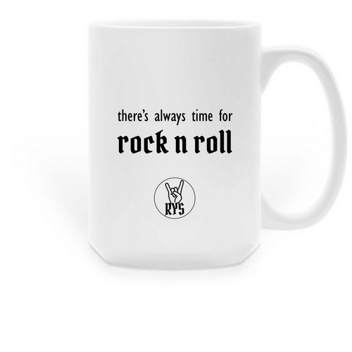 Rock N Roll Mug, a White Large Coffee Mug