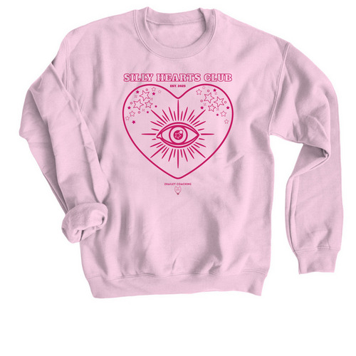 Silly Hearts Club, a Light Pink Crewneck Sweatshirt