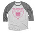 Silly Hearts Club, a Premium Heather and Heather White 3/4 Sleeve Baseball Tee
