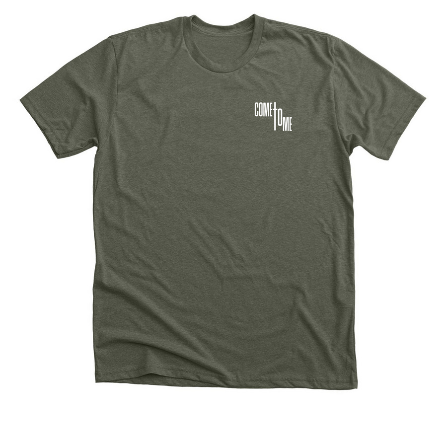 Kingdom Questions, a Heather Military Green Premium Unisex Tee