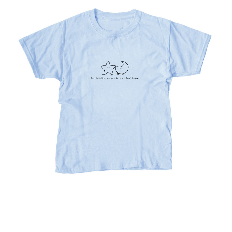 Kesem: Be My Friend (Moon and Star), a Light Blue Youth Unisex Tee