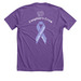 Cystic Fibrosis Awareness- Caspian?s Crew, a Heather Team Purple Premium Unisex Tee (back-view)
