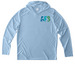Front Logo Only UV Hoodie, a Light Blue UV Performance Long Sleeve Hoodie