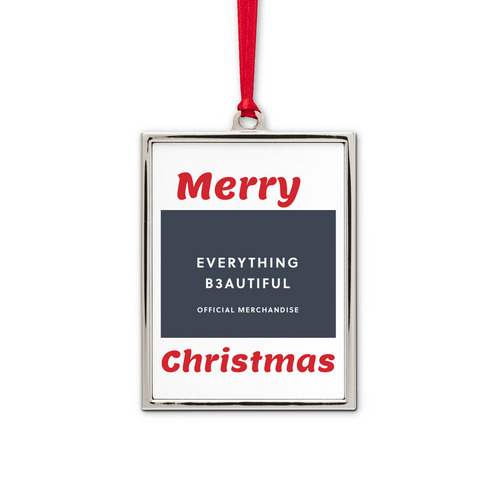 Christmas decorations&nbsp;, a White Silver Portrait Frame Ornament