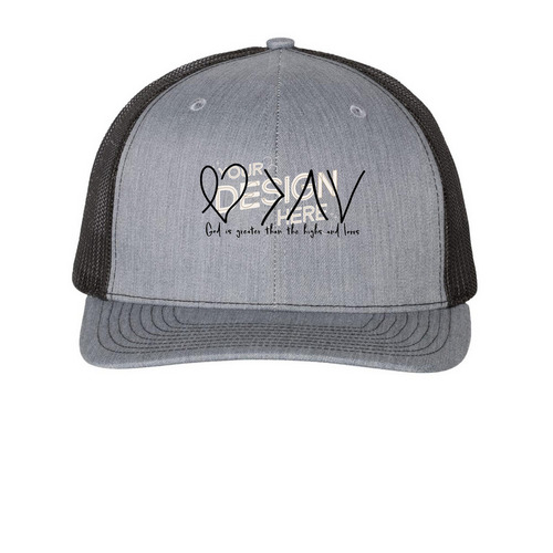 T1D&nbsp;, a Heather Grey/ Black Printed Snapback Trucker Cap