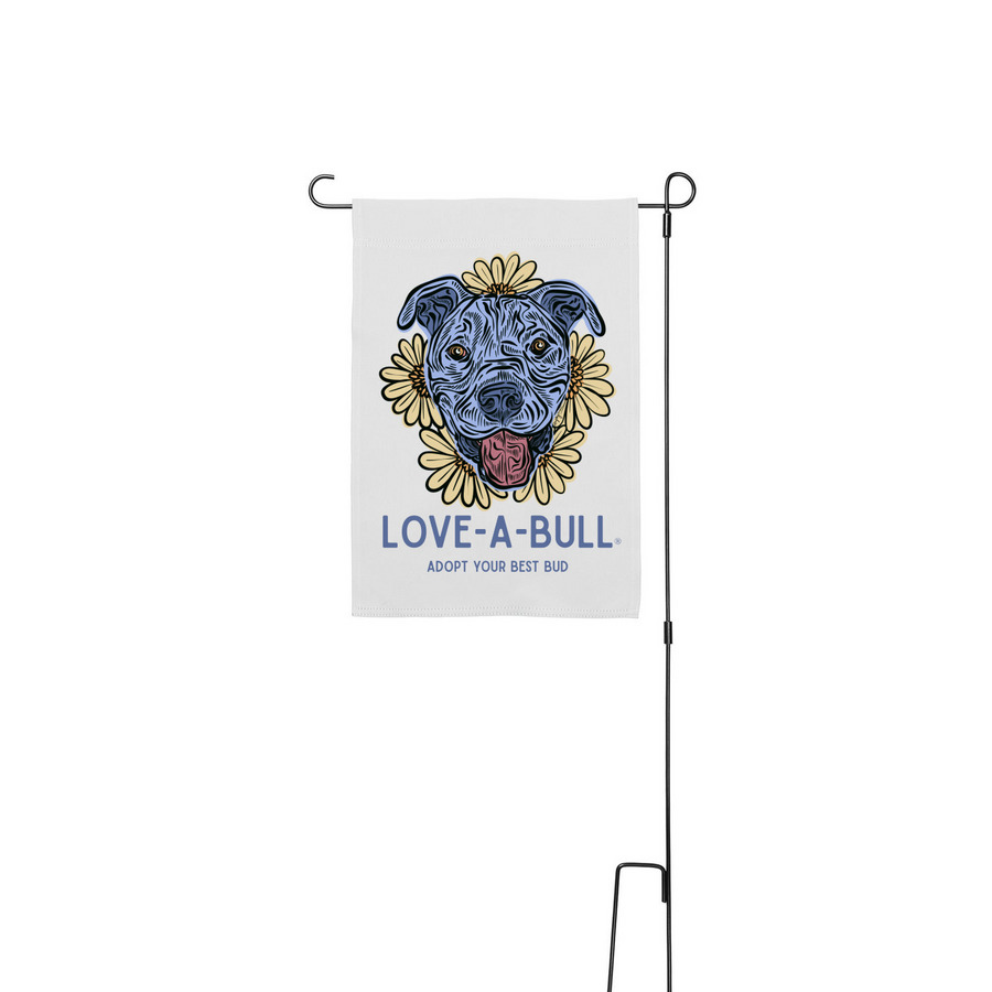 Adopt Your Best Bud, a White 12" x 18" Yard Flag with Stake