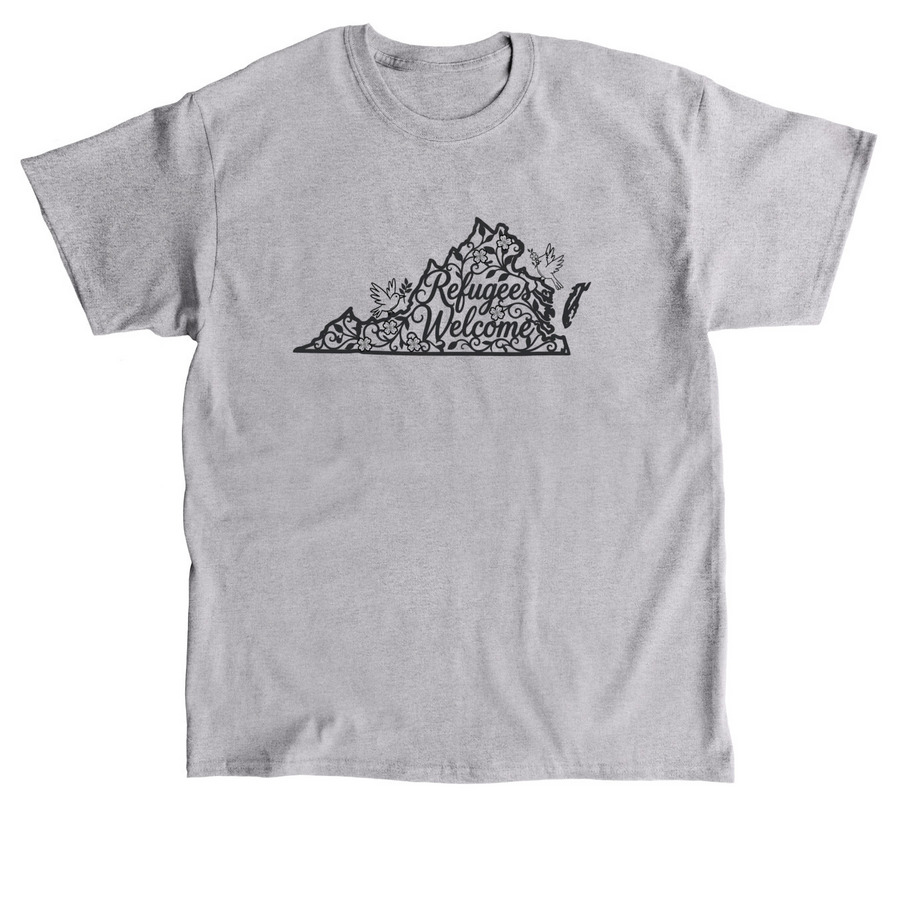Refugees Welcome in Virginia, a Sport Grey Classic Unisex Tee